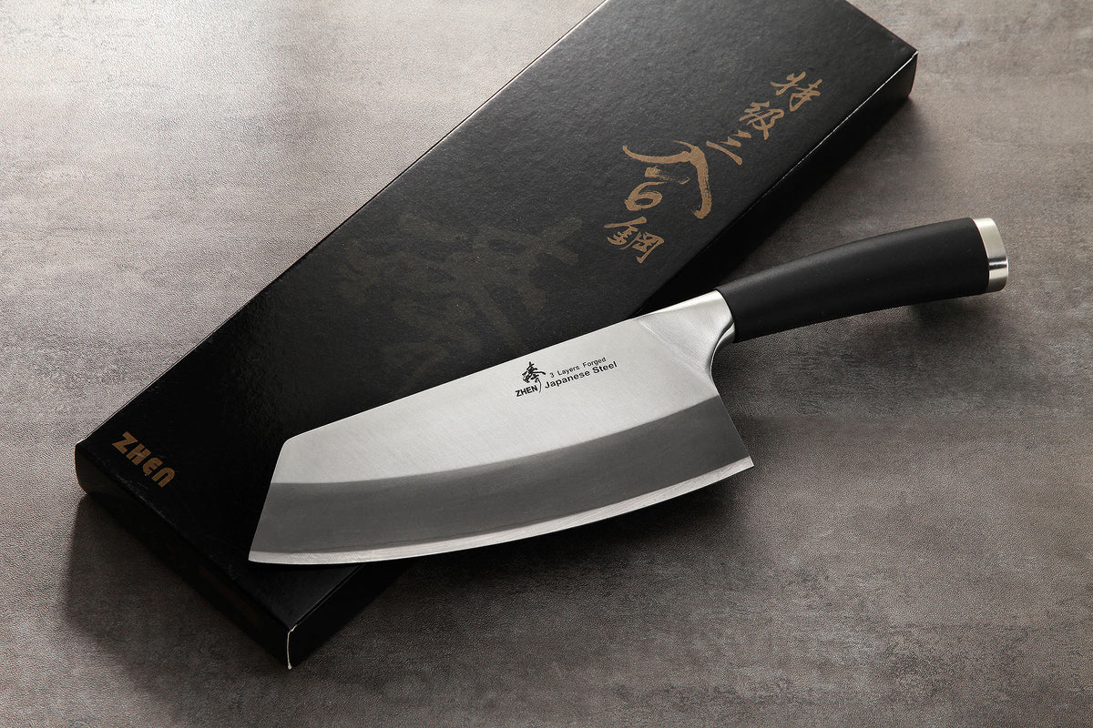野菜 JIN' 3-Layer Forged Vegetable Cleaver 7-inch, TPR – ZHEN Premium