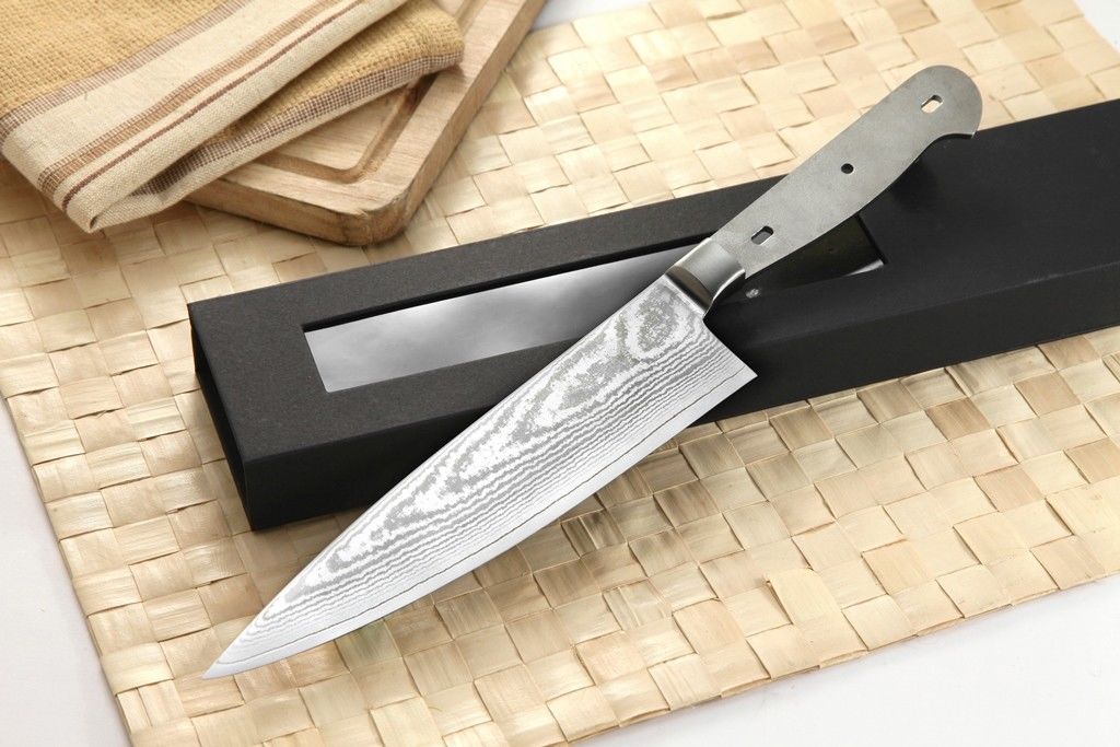 VG-10 Damascus 7.5-in Chef Knife Blank [No Logo]