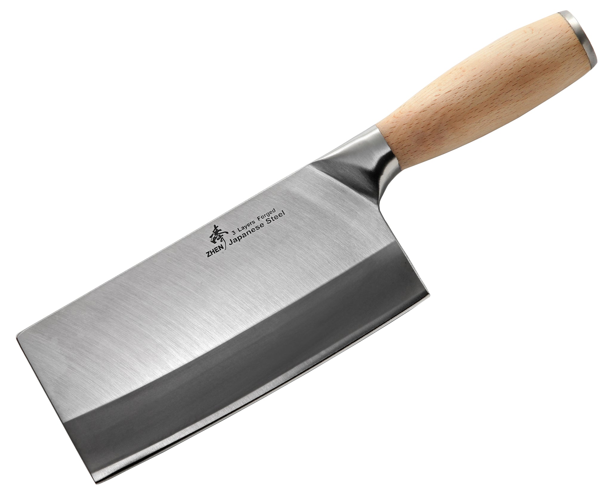 Heavy Duty Meat Cleaver with Full Tang Blade - Wooden Handle