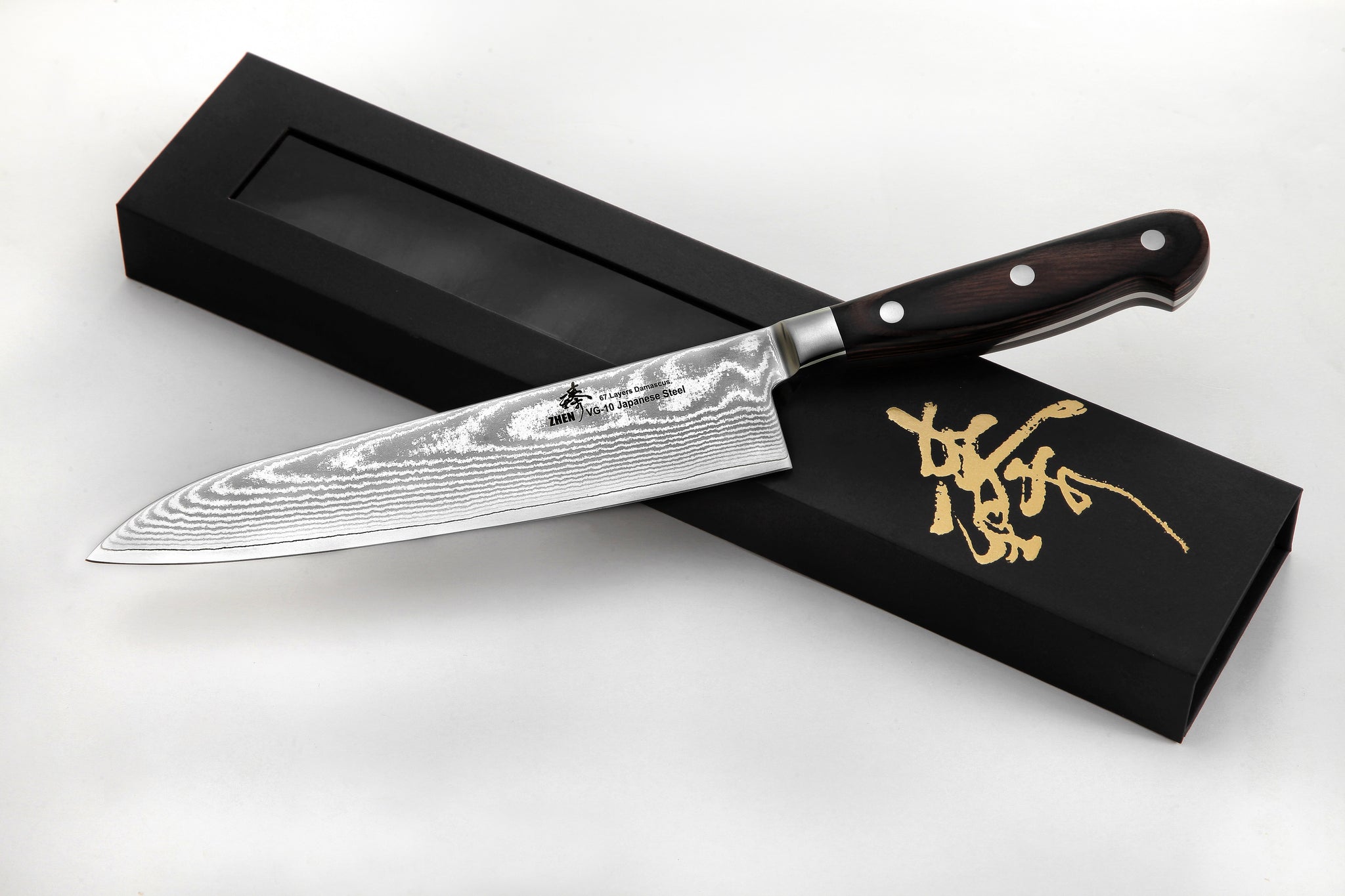 thumbnail image 2 of Gyuto Chef Knife - 8 Inch Professional Hand Forged Kitchen Chef Knife High Carbon Japanese Aus 8 Stainless Steel Chef Knife With Rosewood Handle Gift Box 2 of 12