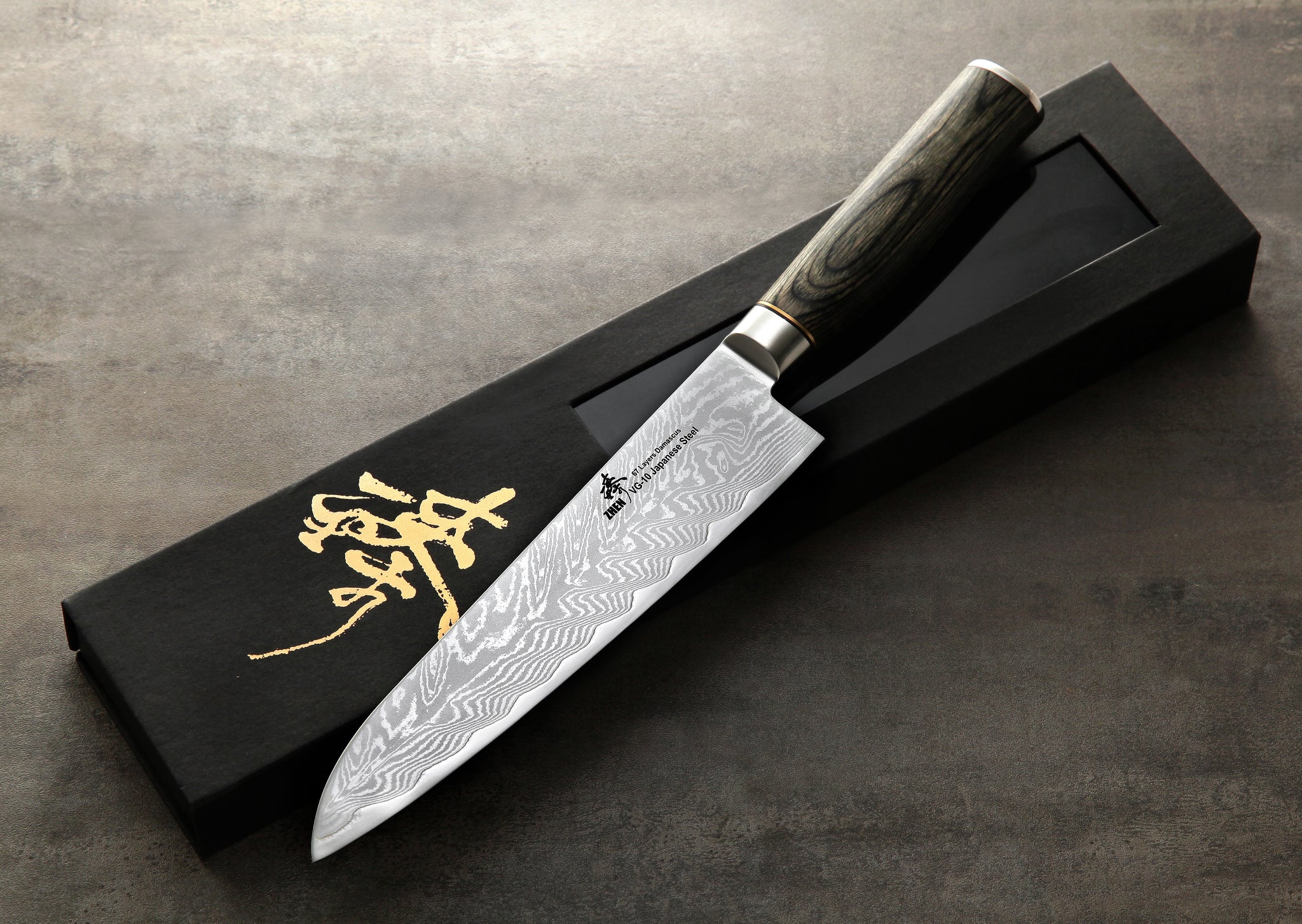 NEW MODEL) Thunder-V Series VG-10 67-Layer Damascus Gyuto Chef